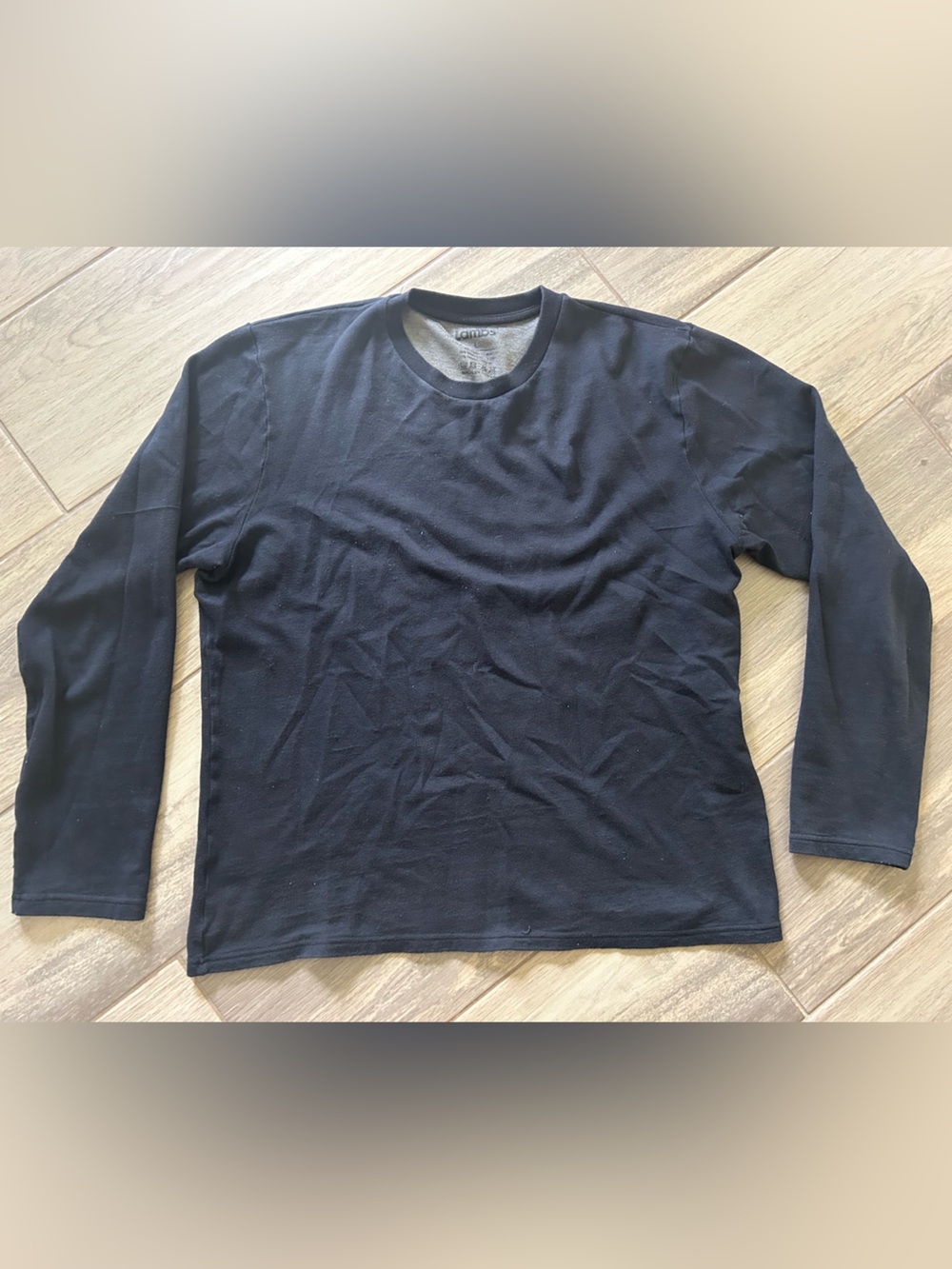 L.A.M.B. EMF Blocking Silver Men's Long Sleeve Crew Neck Shirt - Black